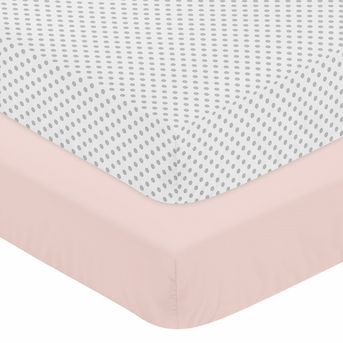 Watercolor Floral Pink and Grey Collection 11 Piece Crib Bedding - alt image 3