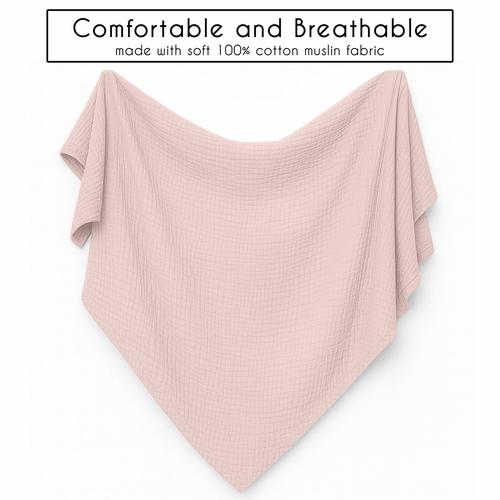 Watercolor Floral Pink and Grey Collection 2 Pack 100% Cotton Muslin Baby Swaddle Receiving Blankets - alt image 4