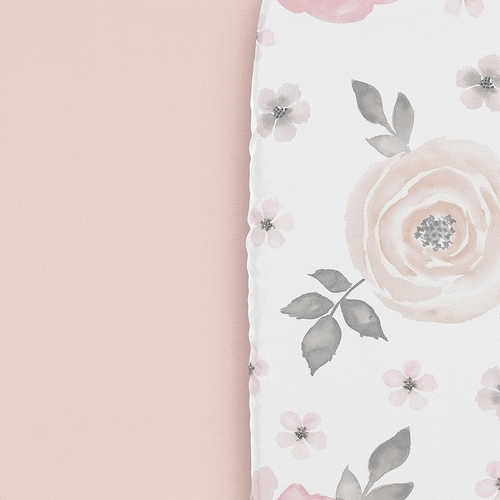 Watercolor Floral Pink and Grey Collection 2 Pack Baby Bassinet Fitted Sheets - alt image 4