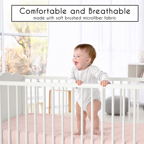 Watercolor Floral Pink and Grey Collection 3 Pack Crib Sheets - alt image 2