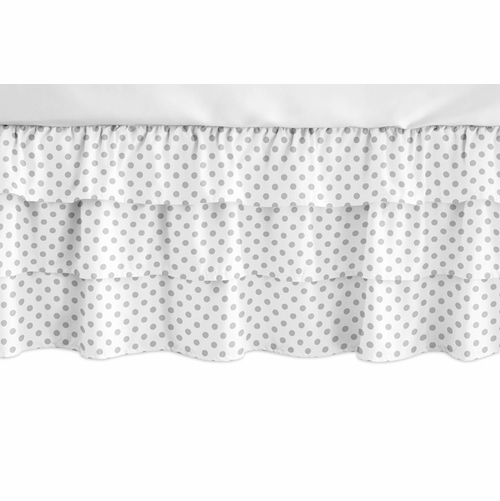 Watercolor Floral Pink and Grey Collection 3 Tiered Crib Bed Skirt