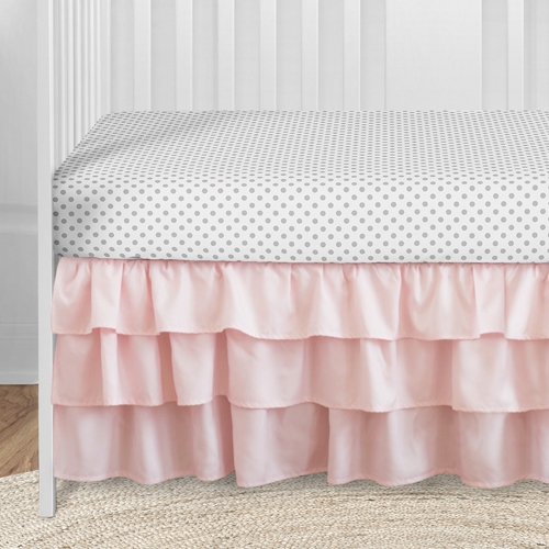 Watercolor Floral Pink and Grey Collection 5 Piece Crib Bedding - alt image 4