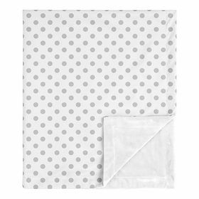 Watercolor Floral Pink and Grey Collection  Baby Blanket - Polka Dot