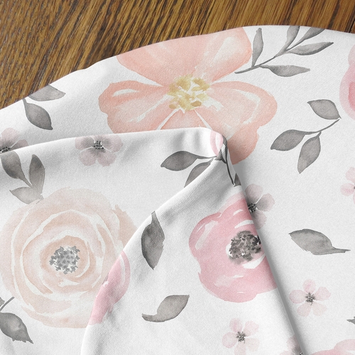 Watercolor Floral Pink And Grey Collection Baby Cocoon and Beanie Hat - 2 Piece Set - alt image 3