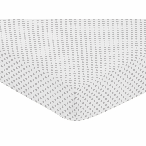 Watercolor Floral Pink and Grey Collection Crib Sheet - Grey Polka Dot - alt image 2