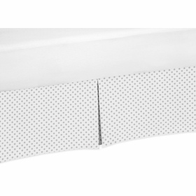 Watercolor Floral Pink and Grey Collection Grey Polka Dot Crib Bed Skirt