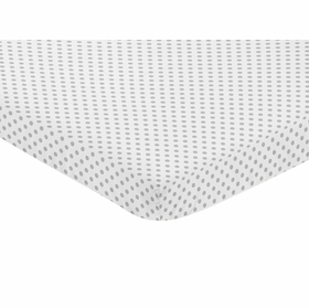 Watercolor Floral Pink and Grey Collection Mini Crib Sheet - Grey Polka Dot
