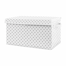 Watercolor Floral Pink and Grey Collection Polka Dot Fabric Toy Bin Storage