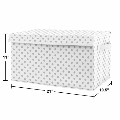Watercolor Floral Pink and Grey Collection Polka Dot Fabric Toy Bin Storage - alt image 2