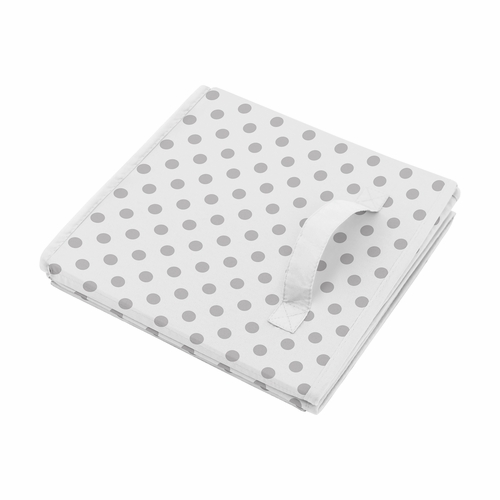 Watercolor Floral Pink and Grey Collection Polka Dot Fabric Toy Bin Storage - alt image 3