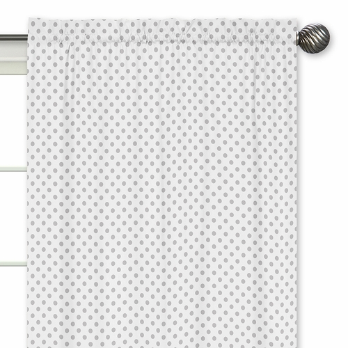 Watercolor Floral Pink and Grey Collection Polka Dot Window Panels - Set of 2 - alt image 2