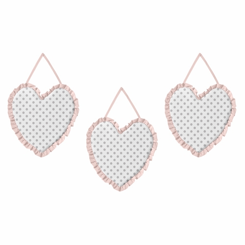 Watercolor Floral Pink and Grey Collection Wall Hangings