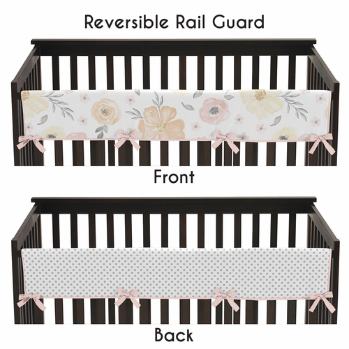 Watercolor Floral Yellow And Pink Collection 5 Piece Crib Bedding - alt image 3