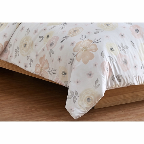 Watercolor Floral Yellow And Pink Collection Full/Queen Bedding - alt image 4