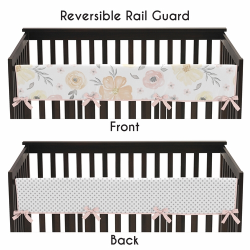Watercolor Floral Yellow And Pink Collection Long Rail Guard Cover - alt image 3