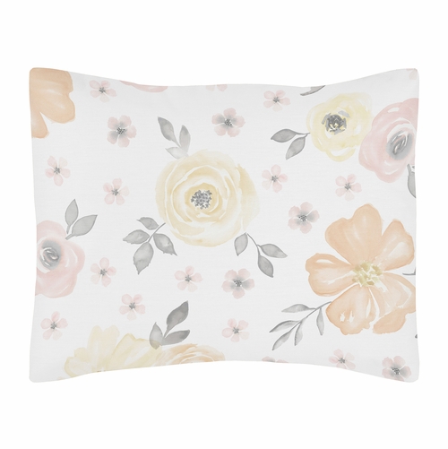 Watercolor Floral Yellow And Pink Collection Toddler Bedding - alt image 2