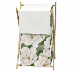 Watercolor Magnolia Sage Green and Ivory Collection Hamper