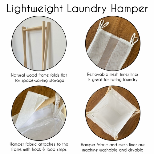 Watercolor Magnolia Sage Green and Ivory Collection Hamper - alt image 4