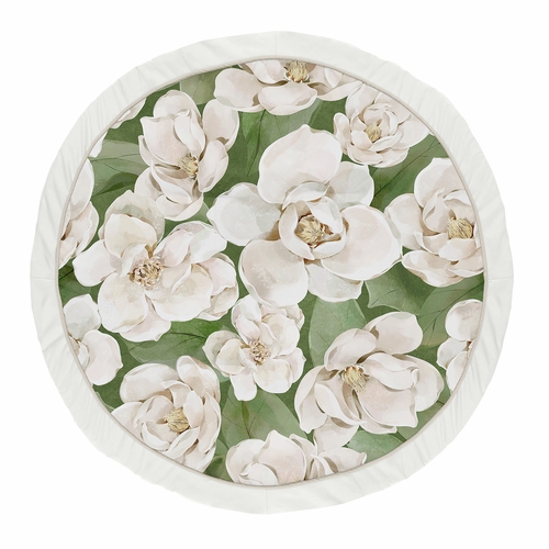 Watercolor Magnolia Sage Green and Ivory Collection Playmat