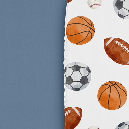 Watercolor Sports Theme Collection 2 Pack Baby Bassinet Fitted Sheets - alt image 4