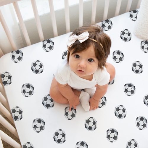 Watercolor Sports Theme Collection 3 Pack Crib Sheets - alt image 1