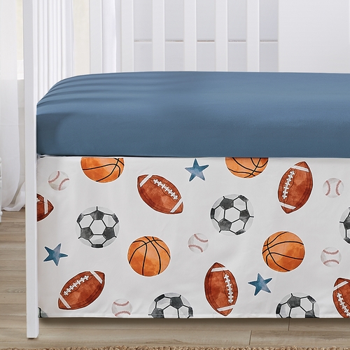 Watercolor Sports Theme Collection 4 Piece Crib Bedding - alt image 3