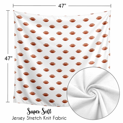 Watercolor Sports Theme Collection Baby Swaddle Blanket - Football Print - alt image 4