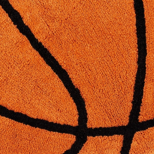 Watercolor Sports Theme Collection Basketball Accent Floor Rug - alt image 1