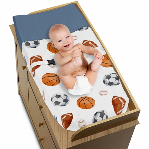 Watercolor Sports Theme Collection Changing Pad Cover - alt image 2