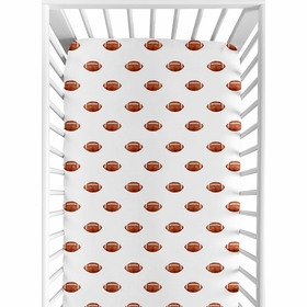 Watercolor Sports Theme Collection Crib Sheet - Football Print