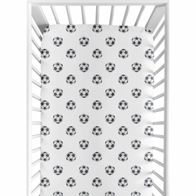 Watercolor Sports Theme Collection Crib Sheet - Soccer Balls Print