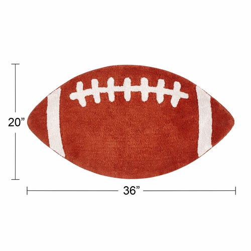 Watercolor Sports Theme Collection Football Accent Floor Rug - alt image 2