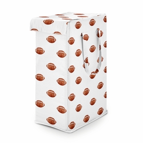 Watercolor Sports Theme Collection - Football Print Laundry Hamper with Handles