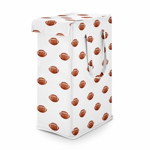 Watercolor Sports Theme Collection - Football Print Laundry Hamper with Handles