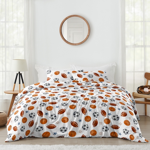 Watercolor Sports Theme Collection Full/Queen Bedding