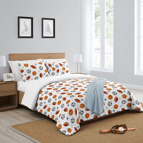 Watercolor Sports Theme Collection Full/Queen Bedding - alt image 1
