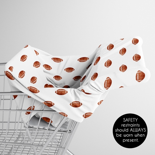 Watercolor Sports Theme Collection Multi Use Baby Car Seat and Nursing Cover - Football Print - alt image 3