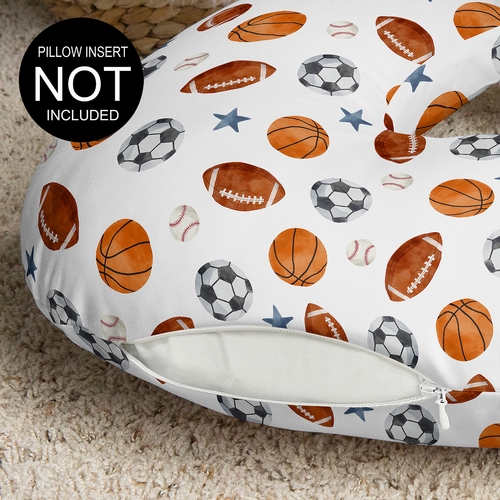Watercolor Sports Theme Collection Nursing Breastfeeding Pillow Cover - alt image 2