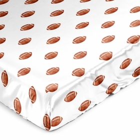 Watercolor Sports Theme Collection Satin Fitted Crib Sheet - Football Print
