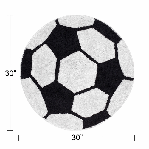 Watercolor Sports Theme Collection Soccer Ball Accent Floor Rug - alt image 2