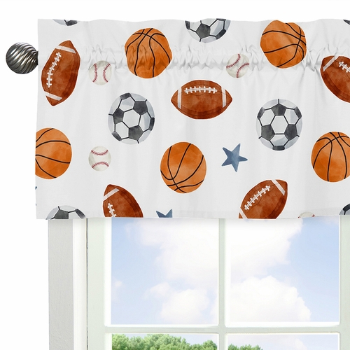 Watercolor Sports Theme Collection Window Valance