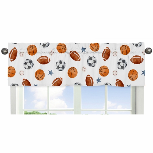 Watercolor Sports Theme Collection Window Valance