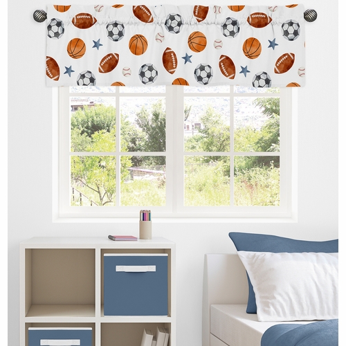 Watercolor Sports Theme Collection Window Valance - alt image 1