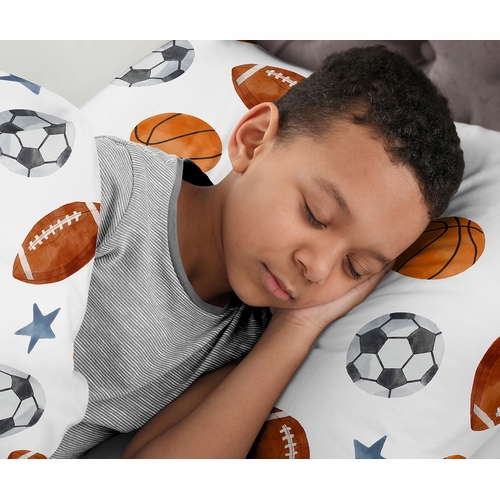 Watercolor Sports Theme Queen Sheet Set - alt image 2