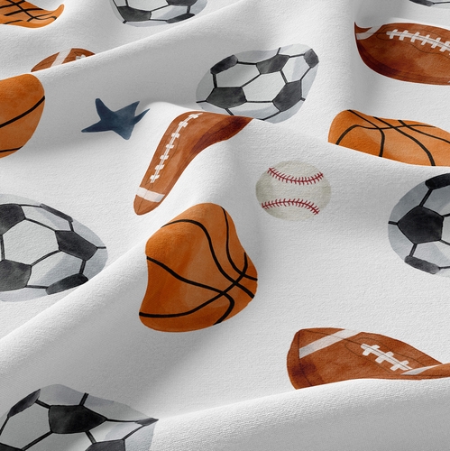 Watercolor Sports Theme Queen Sheet Set - alt image 3