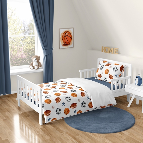 Watercolor Sports Theme Toddler Bedding