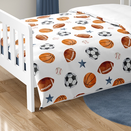 Watercolor Sports Theme Toddler Bedding - alt image 5