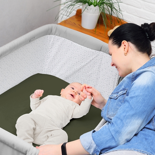 Watercolor Woodland Forest Animals Collection 2 Pack Baby Bassinet Fitted Sheets - alt image 3