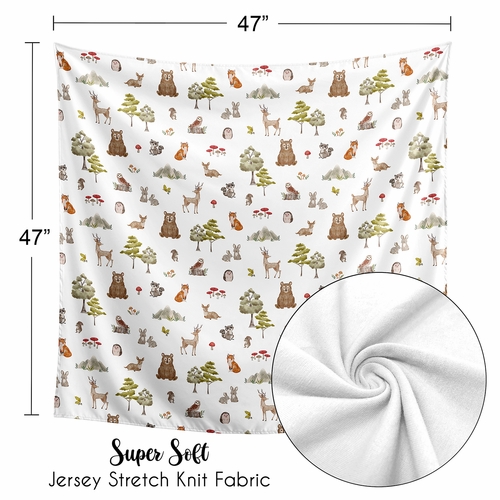 Watercolor Woodland Forest Animals Collection Baby Swaddle Blanket - alt image 4