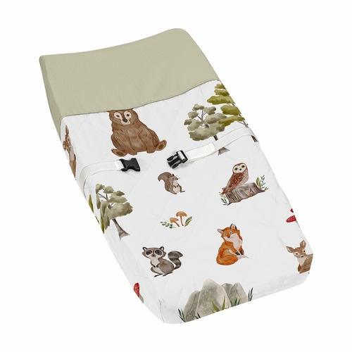 Watercolor Woodland Forest Animals Collection Changing Pad Cover